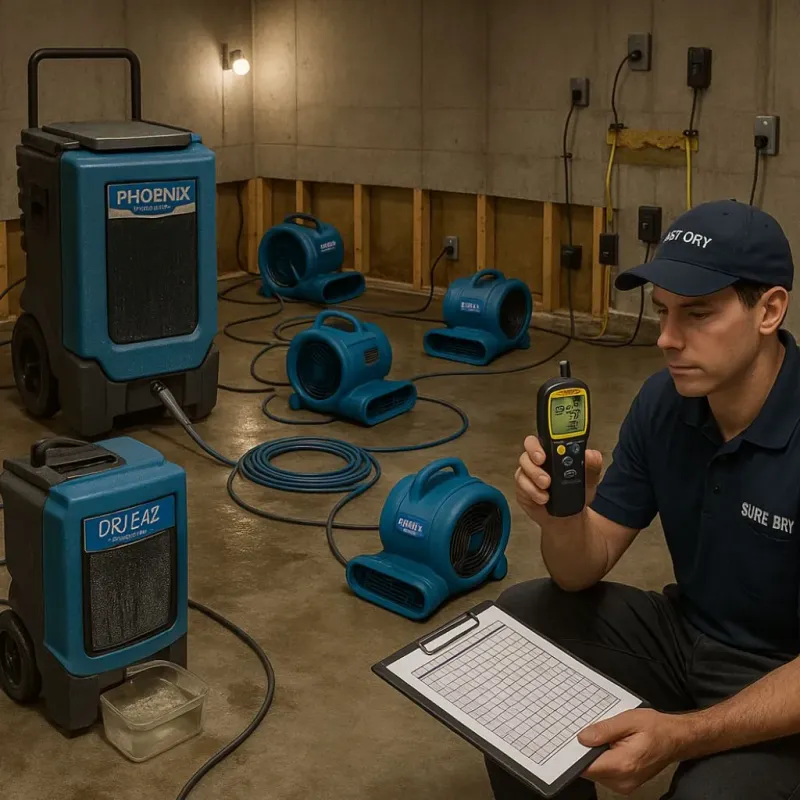 Structural Drying and Dehumidification process in Tilton-Northfield, NH